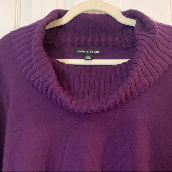 Cable & Gage Purple Long Sleeve Cowl Neck Sweater Size L - Picture 3 of 8